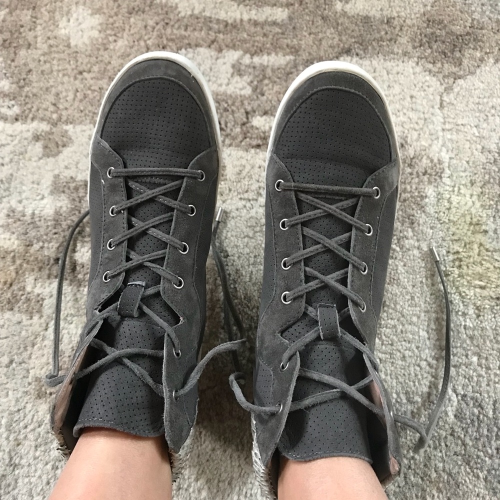 Joie suede and snake skin hi tops Size 6.5